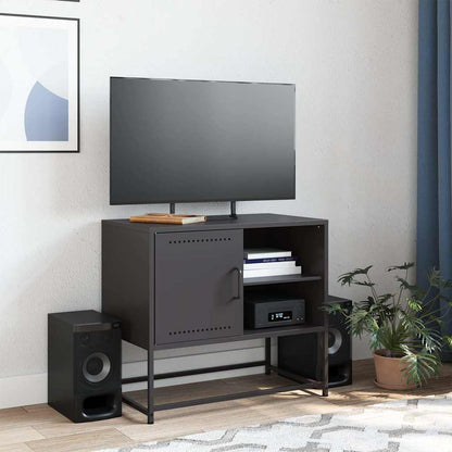 vidaXL TV Cabinet Black 68x39x60,5 cm Steel