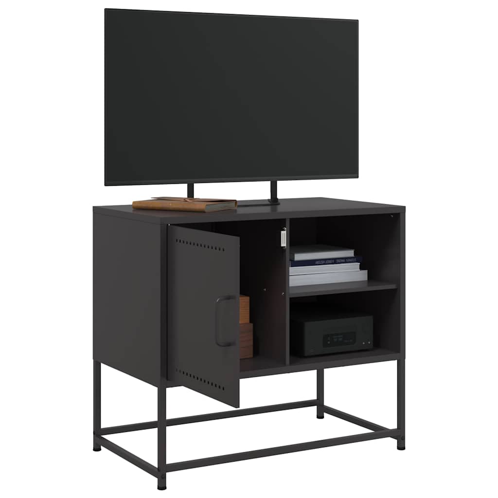 vidaXL TV Cabinet Black 68x39x60,5 cm Steel