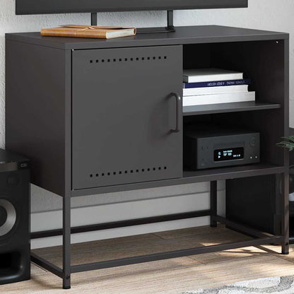 vidaXL TV Cabinet Black 68x39x60,5 cm Steel