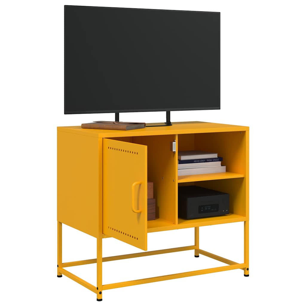 vidaXL TV Cabinet Mustard Yellow 68x39x60.5 cm Steel