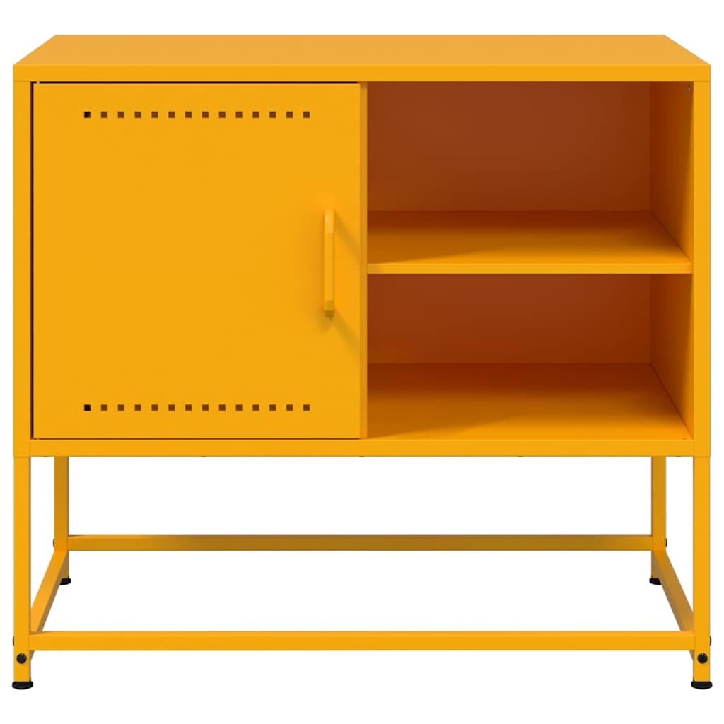 vidaXL TV Cabinet Mustard Yellow 68x39x60.5 cm Steel