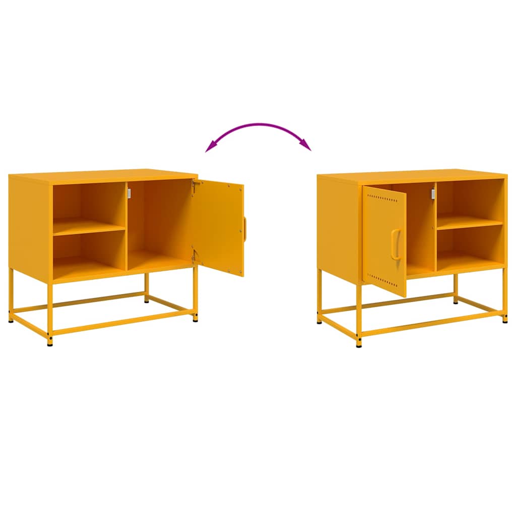 vidaXL TV Cabinet Mustard Yellow 68x39x60,5 cm Steel