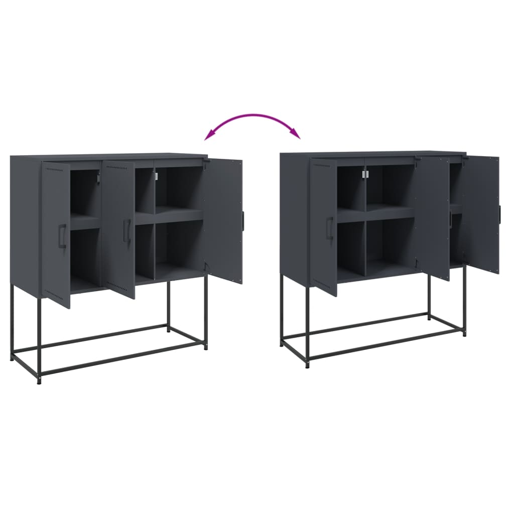 vidaXL Highboard Anthracite 100,5x39x107 cm Steel