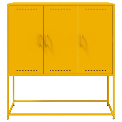 vidaXL Highboard Mustard Yellow 100.5x39x107 cm Steel
