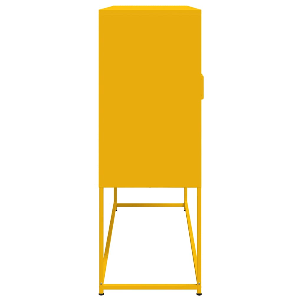 vidaXL Highboard Mustard Yellow 100.5x39x107 cm Steel