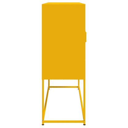vidaXL Highboard Mustard Yellow 100.5x39x107 cm Steel