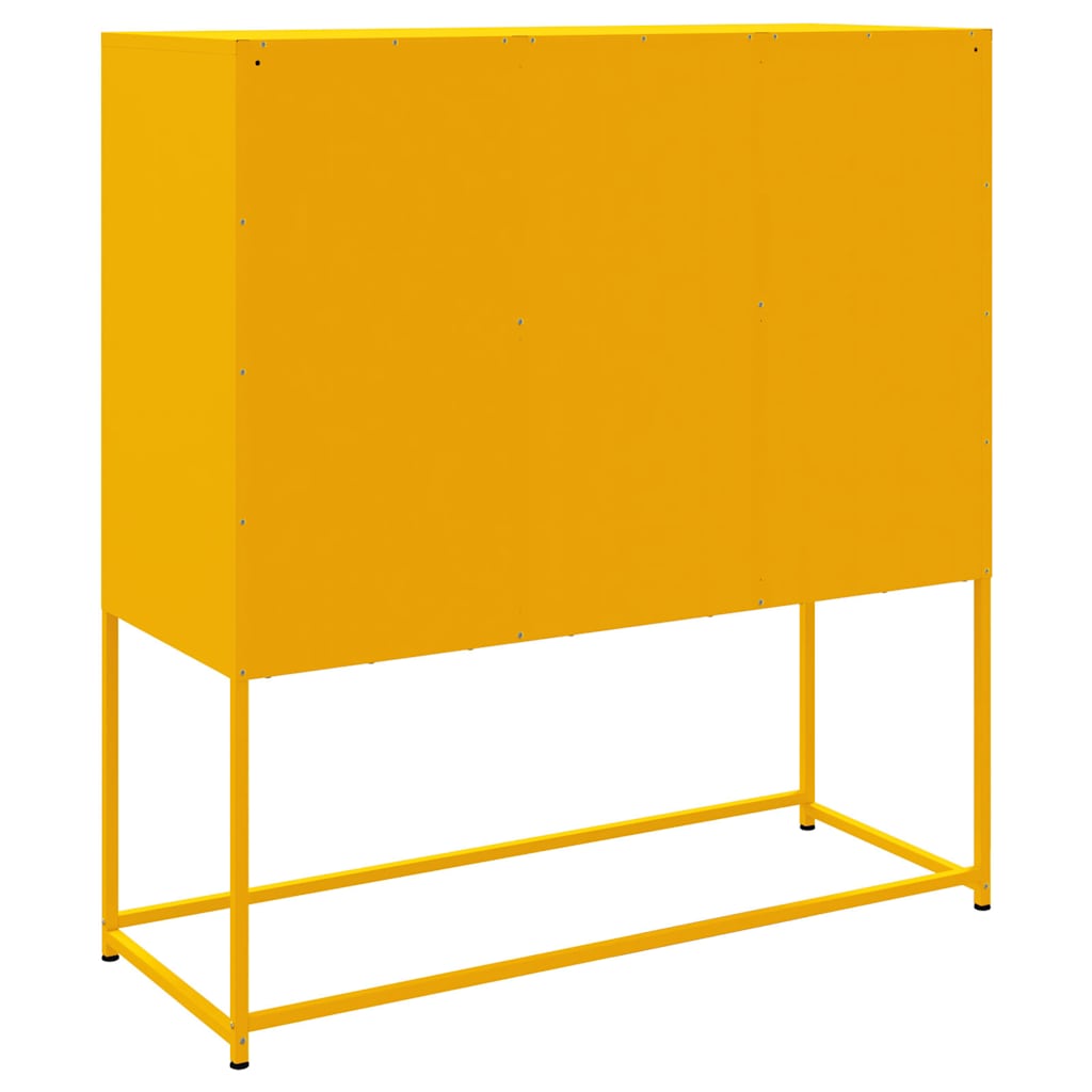 vidaXL Highboard Mustard Yellow 100.5x39x107 cm Steel