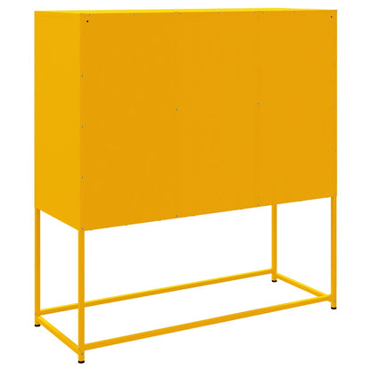 vidaXL Highboard Mustard Yellow 100.5x39x107 cm Steel
