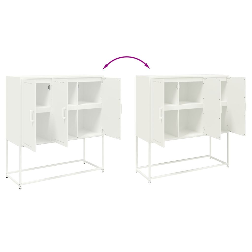 vidaXL Highboard White 100,5x39x107 cm Steel