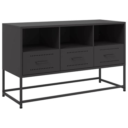 vidaXL TV Cabinet Black 100,5x39x60,5 cm Steel