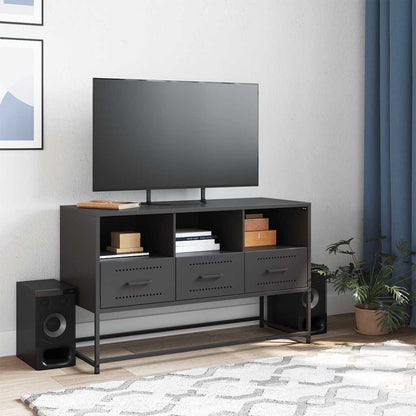 vidaXL TV Cabinet Black 100,5x39x60,5 cm Steel