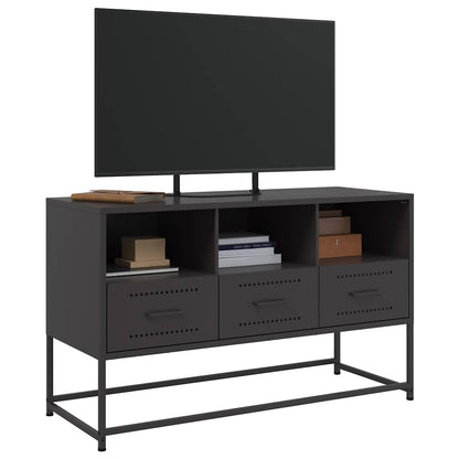 vidaXL TV Cabinet Black 100,5x39x60,5 cm Steel