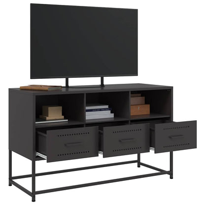 vidaXL TV Cabinet Black 100,5x39x60,5 cm Steel