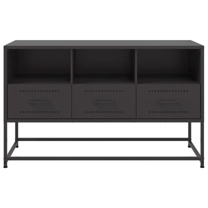 vidaXL TV Cabinet Black 100.5x39x60.5 cm Steel