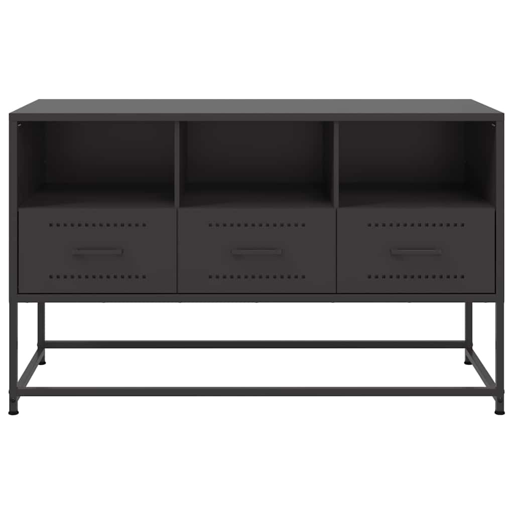 vidaXL TV Cabinet Black 100,5x39x60,5 cm Steel