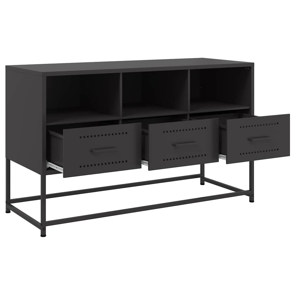 vidaXL TV Cabinet Black 100,5x39x60,5 cm Steel