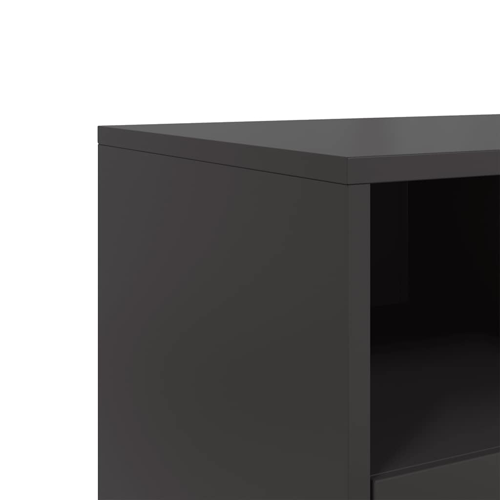 vidaXL TV Cabinet Black 100,5x39x60,5 cm Steel
