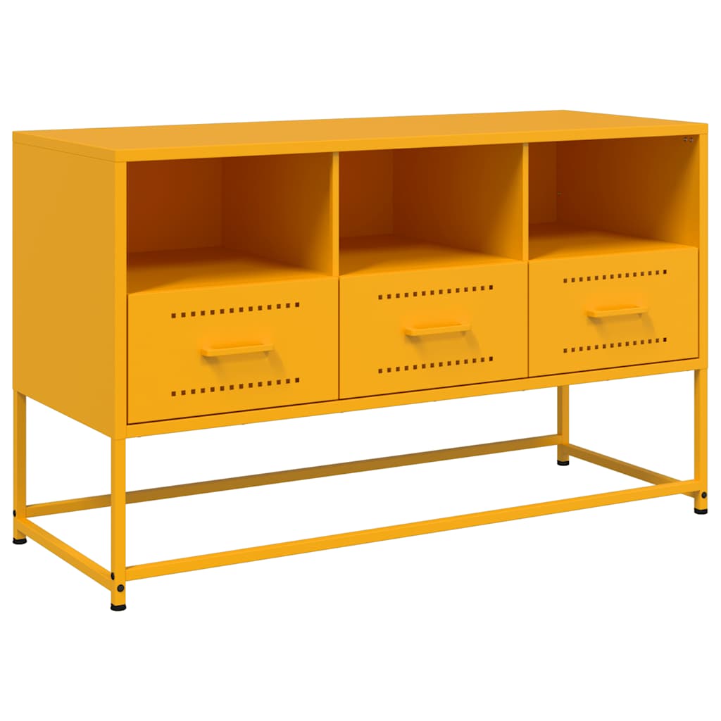 vidaXL TV Cabinet Mustard Yellow 100,5x39x60,5 cm Steel