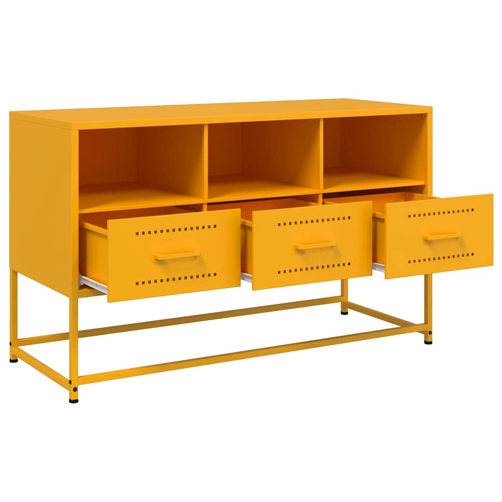 vidaXL TV Cabinet Mustard Yellow 100,5x39x60,5 cm Steel