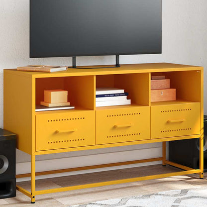 vidaXL TV Cabinet Mustard Yellow 100,5x39x60,5 cm Steel