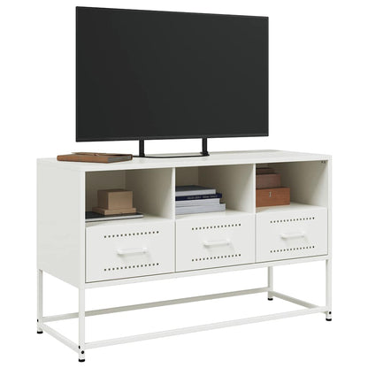 vidaXL TV Cabinet White 100,5x39x60,5 cm Steel