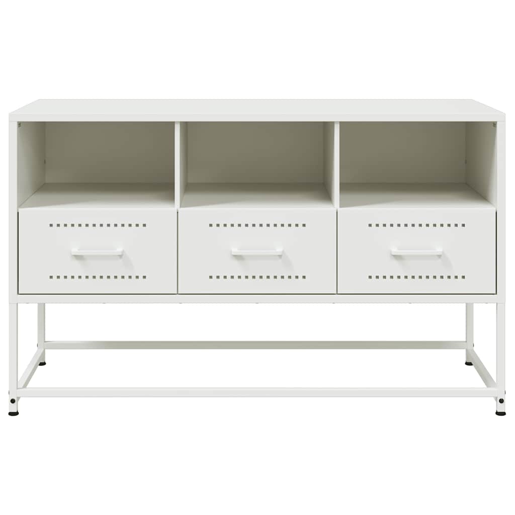 vidaXL TV Cabinet White 100.5x39x60.5 cm Steel