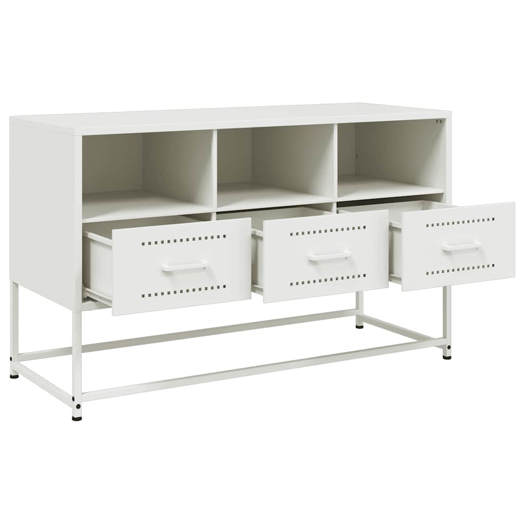 vidaXL TV Cabinet White 100.5x39x60.5 cm Steel