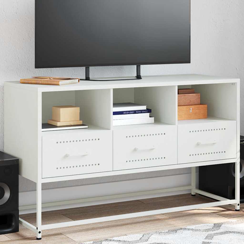 vidaXL TV Cabinet White 100.5x39x60.5 cm Steel