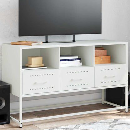 vidaXL TV Cabinet White 100.5x39x60.5 cm Steel