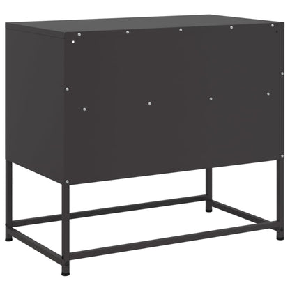 vidaXL TV Cabinet Black 68x39x60.5 cm Steel