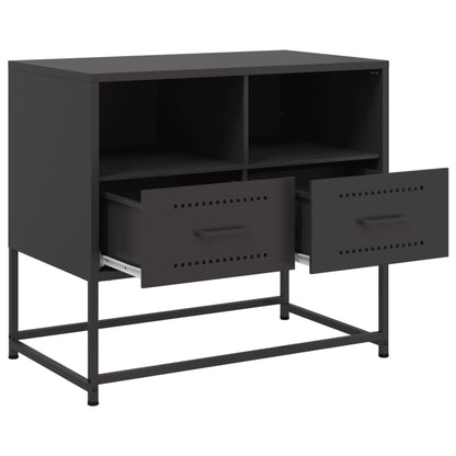 vidaXL TV Cabinet Black 68x39x60.5 cm Steel