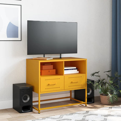 vidaXL TV Cabinet Mustard Yellow 68x39x60,5 cm Steel