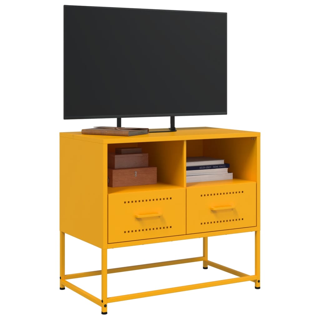 vidaXL TV Cabinet Mustard Yellow 68x39x60,5 cm Steel