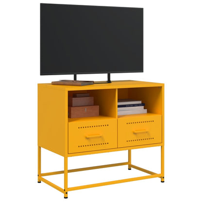vidaXL TV Cabinet Mustard Yellow 68x39x60,5 cm Steel