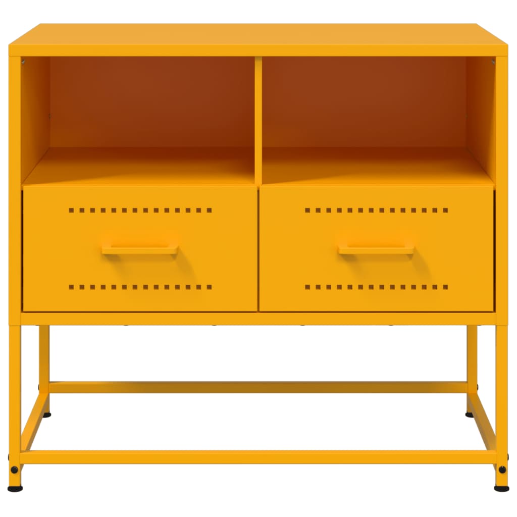 vidaXL TV Cabinet Mustard Yellow 68x39x60,5 cm Steel