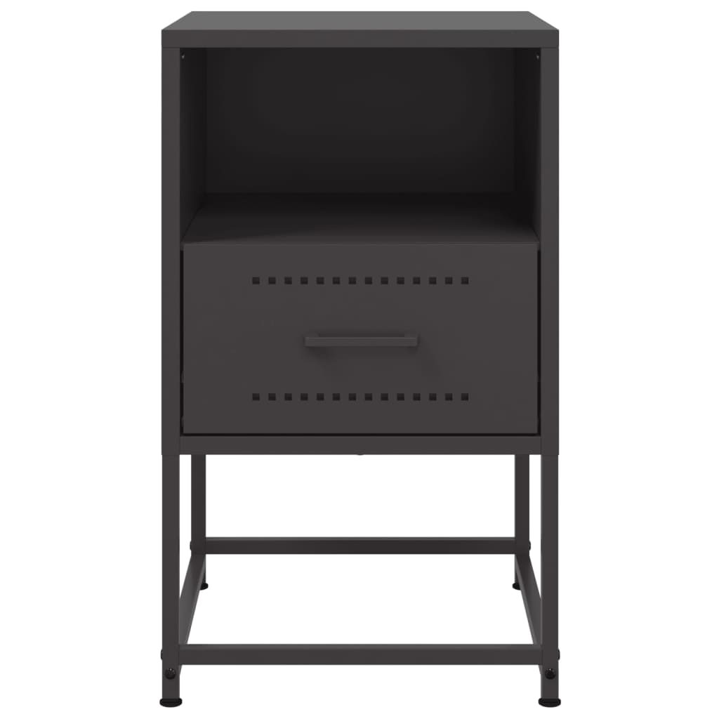 vidaXL Bedside Cabinets 2 pcs Black 36x39x60.5 cm Steel