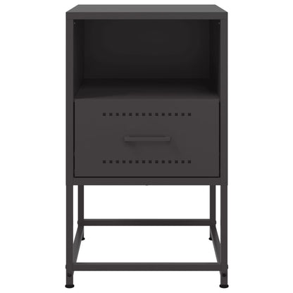 vidaXL Bedside Cabinets 2 pcs Black 36x39x60.5 cm Steel
