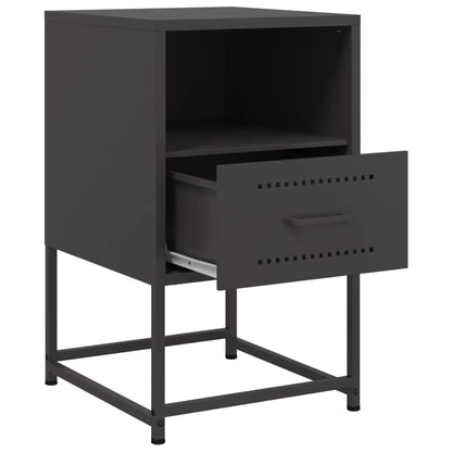 vidaXL Bedside Cabinets 2 pcs Black 36x39x60.5 cm Steel