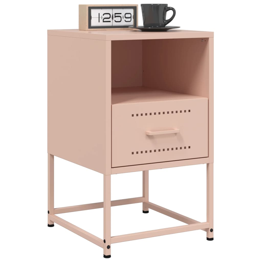 vidaXL Bedside Cabinets 2 pcs Pink 36x39x60.5 cm Steel