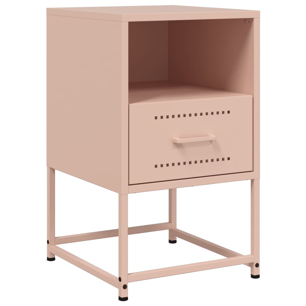 vidaXL Bedside Cabinets 2 pcs Pink 36x39x60.5 cm Steel