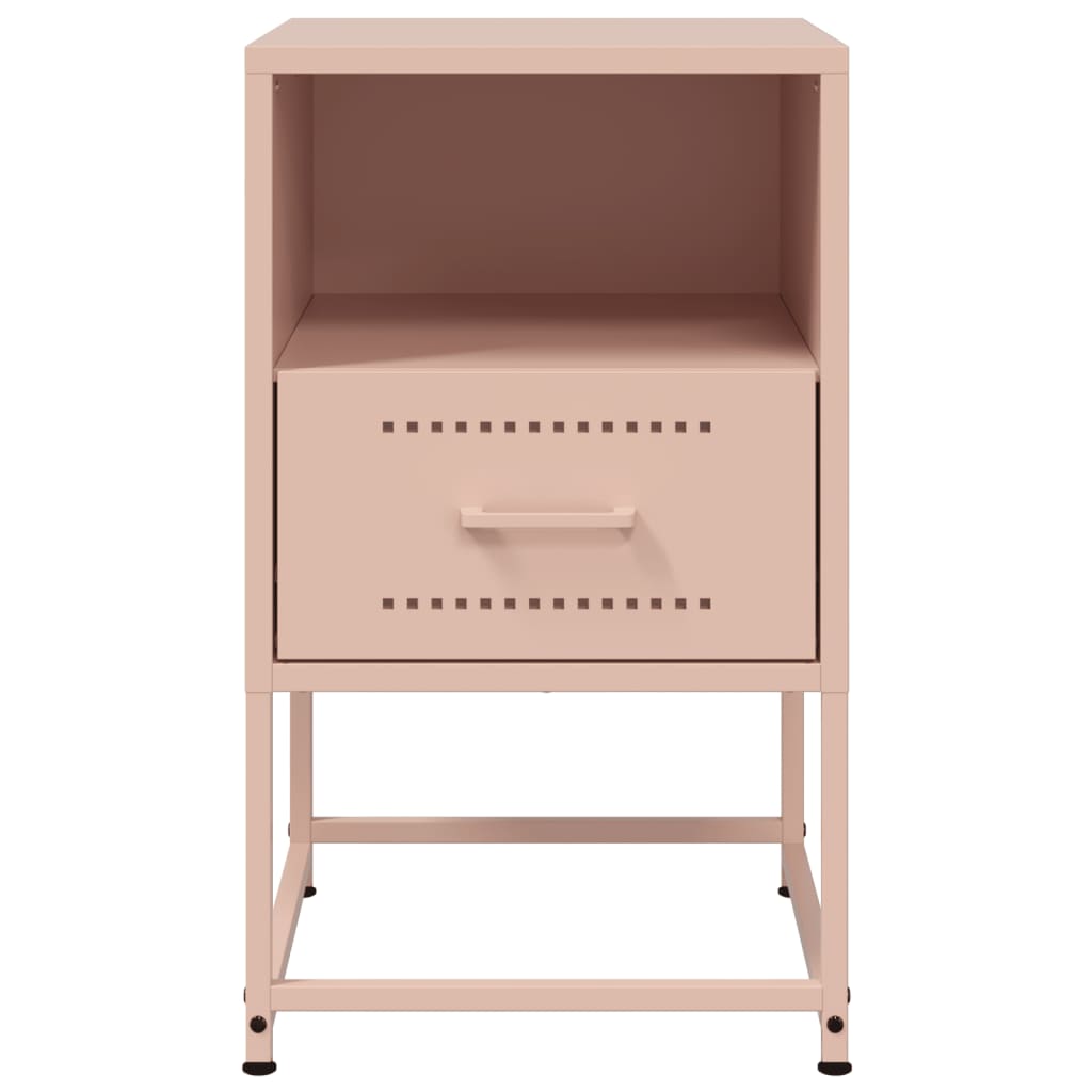 vidaXL Bedside Cabinets 2 pcs Pink 36x39x60.5 cm Steel