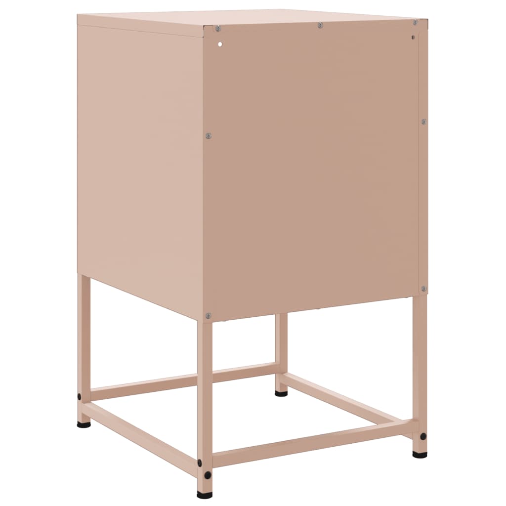 vidaXL Bedside Cabinets 2 pcs Pink 36x39x60.5 cm Steel