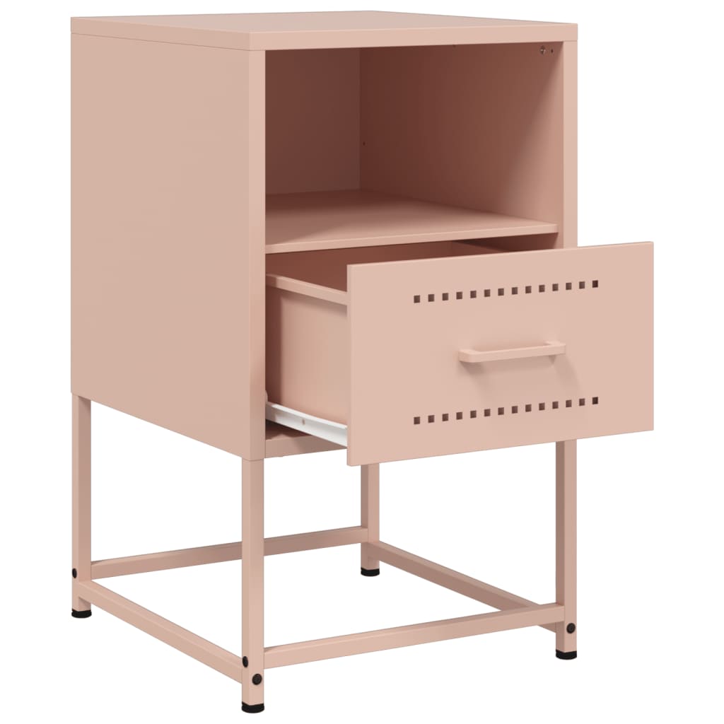 vidaXL Bedside Cabinets 2 pcs Pink 36x39x60.5 cm Steel