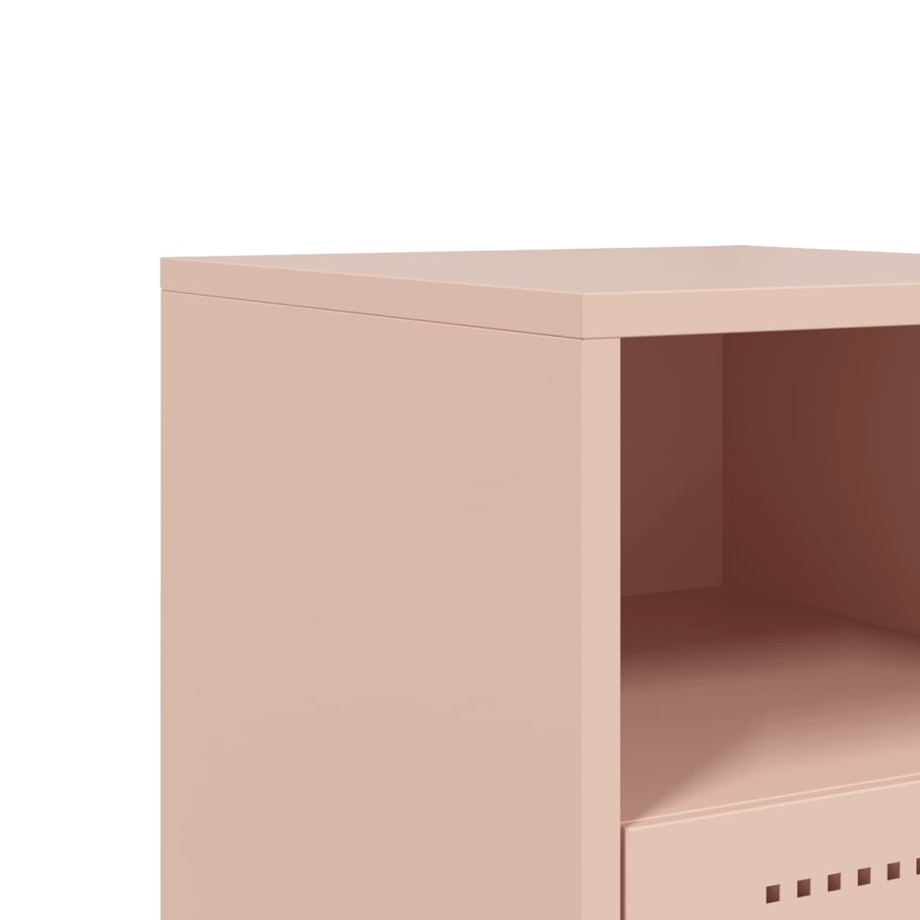 vidaXL Bedside Cabinets 2 pcs Pink 36x39x60.5 cm Steel