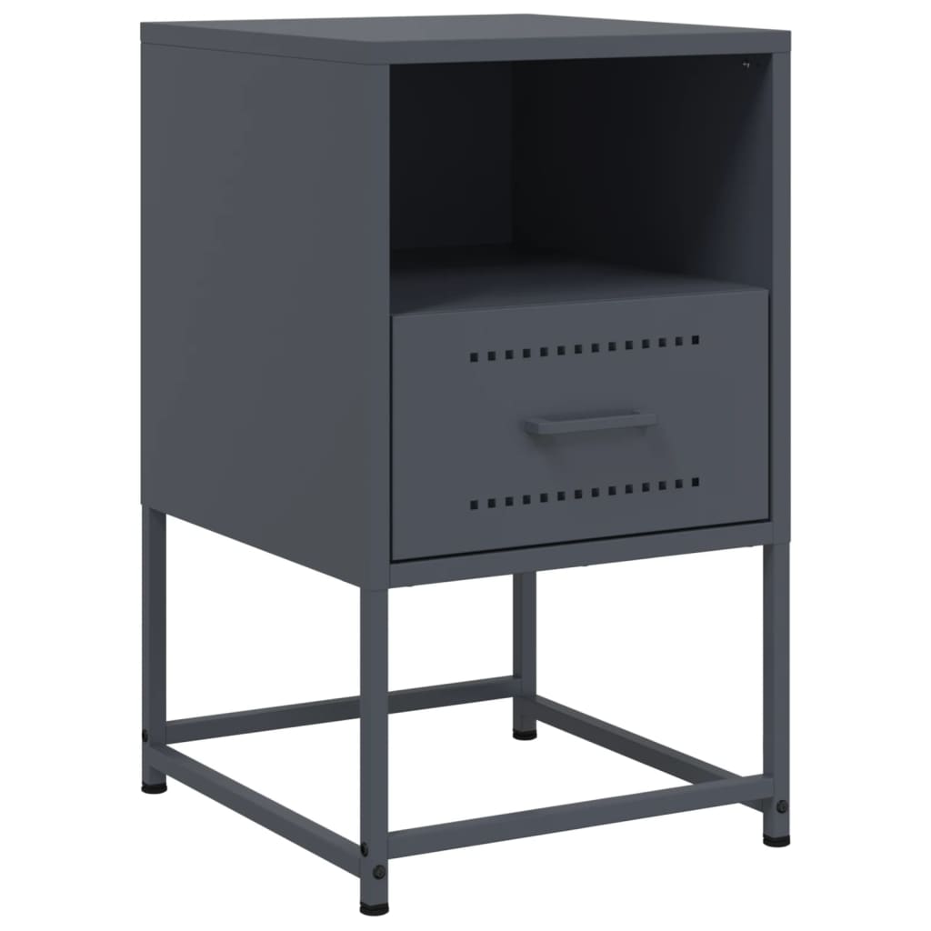 vidaXL Bedside Cabinets 2 pcs Anthracite 36x39x60.5 cm Steel