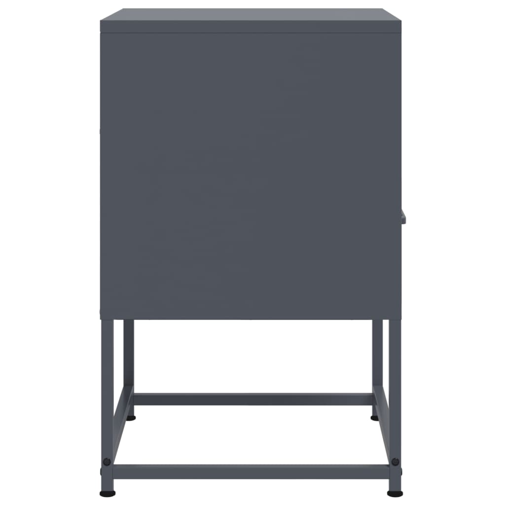 vidaXL Bedside Cabinets 2 pcs Anthracite 36x39x60.5 cm Steel