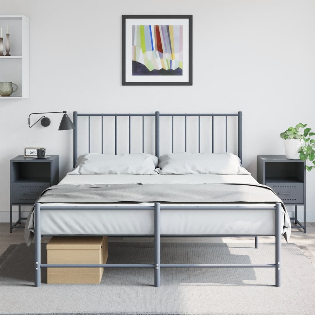 vidaXL Bedside Cabinets 2 pcs Anthracite 36x39x60.5 cm Steel