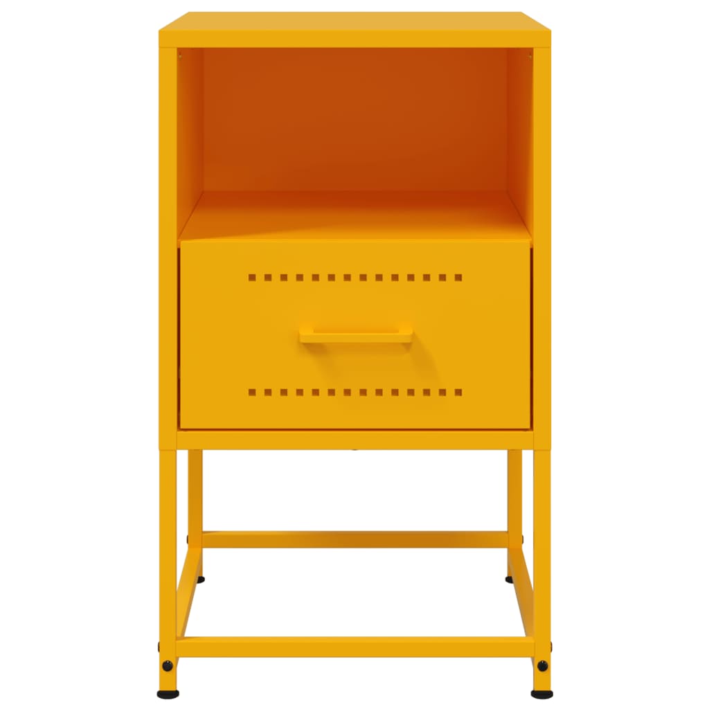 vidaXL Bedside Cabinets 2 pcs Mustard Yellow 36x39x60.5 cm Steel