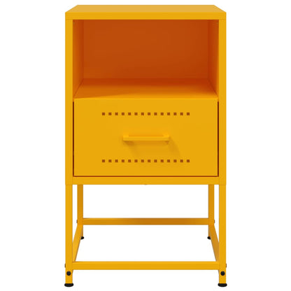 vidaXL Bedside Cabinets 2 pcs Mustard Yellow 36x39x60.5 cm Steel
