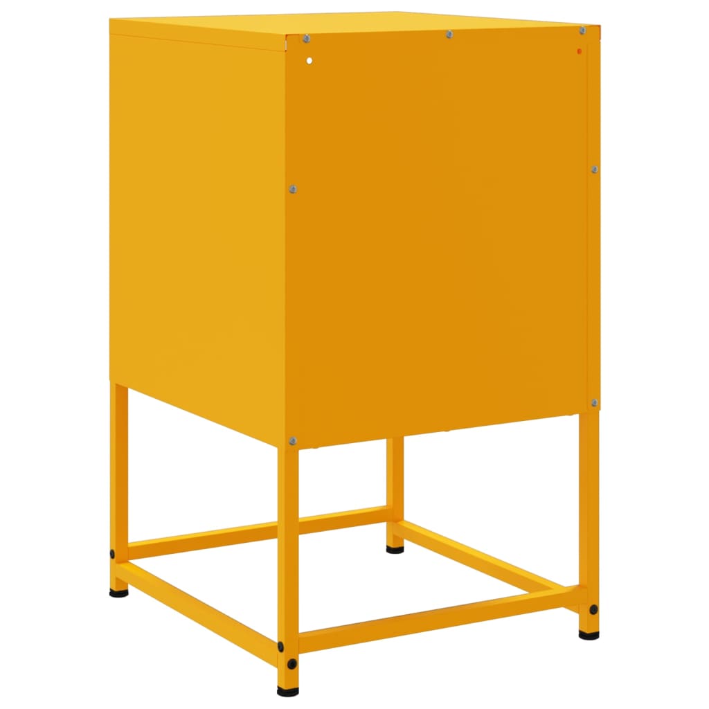 vidaXL Bedside Cabinets 2 pcs Mustard Yellow 36x39x60.5 cm Steel